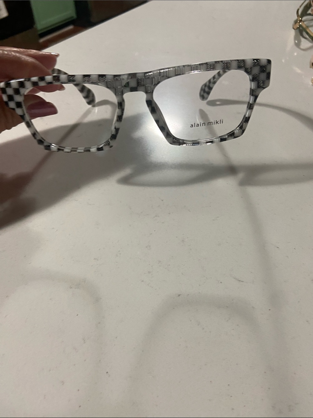 Alain  Mikli Checkerboard  Black & White Square Optical Glasses new without tags